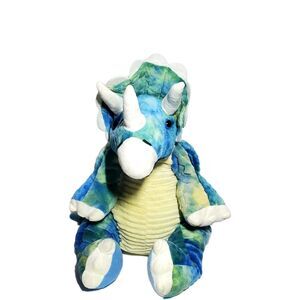 Adventure Planet  21"Triceratops Dinosaur Backpack Tie Dye Blue Stuffed Animal
